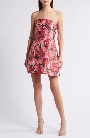 Sachin & Babi Alanna Floral Strapless Mikado Minidress in Mazzolino Rosa at Nordstrom Rack, Size 8