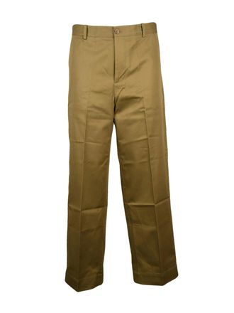 Maison Kitsun&eacute; High-Waisted Straight-Cut Trousers With Zip Closure And Subtle Branding