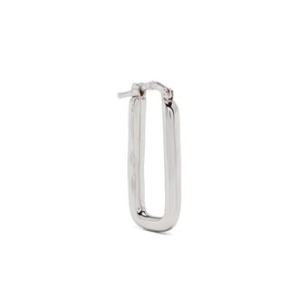 Jil Sander Rechthoekige Zilveren Oorbellen - Dames - Oorbellen - Grijs - ONE Size - Accessoires
