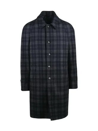 Lubiam Grey-Blue Wool-Blend Coat