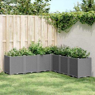 vidaXL Jardinera Pp Gris Claro 160x160x53 Cm Vidaxl
