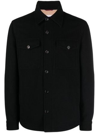 Brunello Cucinelli cashmere shirt jacket - men - Cotton/Cupro/Cashmere - 54 - Black
