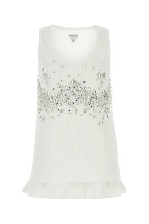 Bottega Veneta White Jersey Top