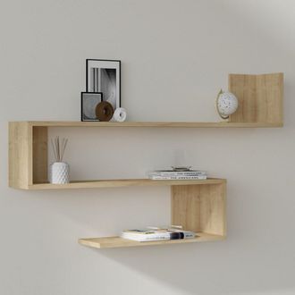 Dmora Estanter&iacute;a De Madera, 3 Estantes, Acabado Roble, 120x20x71h Cm Color Roble Marr&oacute;n