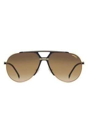 Carrera 1089/S 64mm Oversize Gradient Pilot Sunglasses in Matte Black Gold/bwsf Brk at Nordstrom