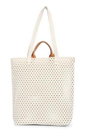 Clare Vivier Micheline Perforated Leather Tote in Cream at Nordstrom Rack