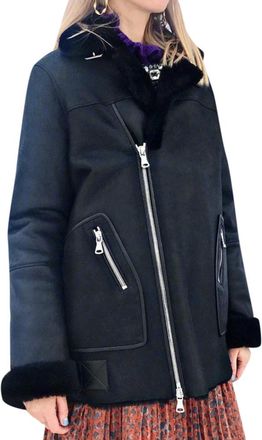 Bespoke shearling black jacket Size L