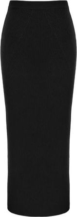 Alexander McQueen Ribgebreide Kokerrok - Dames - Kokerrokken - Zwart - S - Wol - Rokken