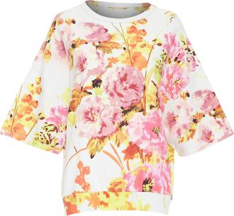 Dries Van Noten floral graphic wide sleeve sweatshirt
