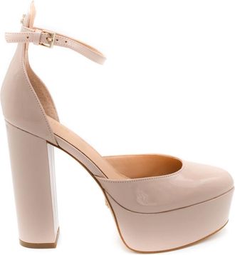 Guess Calane Patent-Look Sandalen met Hoge Hak - Dames - Pumps - Beige - 40 EU - Schoenen