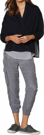 Label+Thread Womens Poolside Pullover Top In Navy/thunder