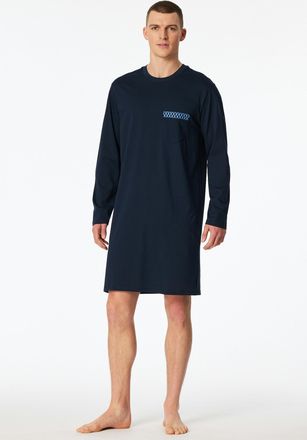 Schiesser Nachthemd SCHIESSER Comfort Nightwear, Damen, Gr. 48, N-Gr, 800, blau, Single Jersey, Obermaterial: 100% Baumwolle, bequem kniefrei, Rundhals, Kleider