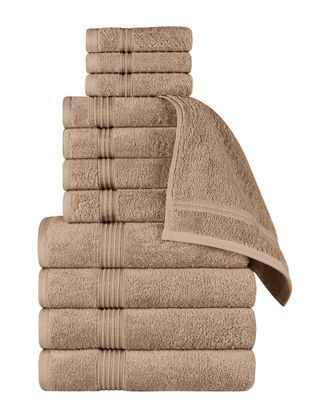 Superior Egyptian Cotton 12Pc Highly Absorbent Solid Ultra Soft Towel Set