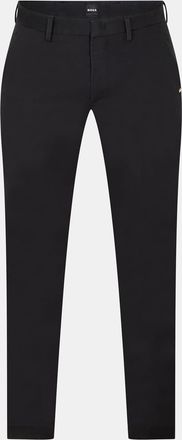 HUGO BOSS Mens Kaito1 Solid Patterned Slim Chinos in Black - Size 46 Regular