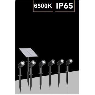 Trade Shop Trade Shop Traesio - Trade Shop - Set 4 Pz Faretti Led Picchetto Con Pannello Solare Luce Fredda Calda Ip65 Ly04