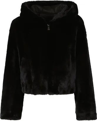 Pinko Gasteria Polyester Faux Fur Hooded Jacket