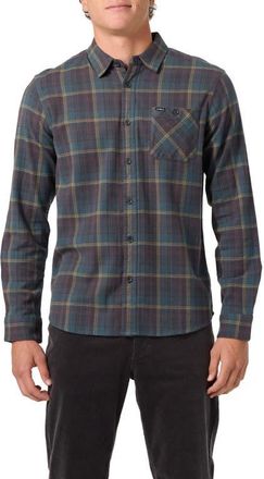 O'Neill Redmond Plaid Flannel Button-Up Shirt in Dark Slate at Nordstrom, Size X-Large