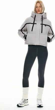 Orolay Winter Quilted Hooded Cropped Down Puffer Jacket in Gray at Nordstrom, Size Medium