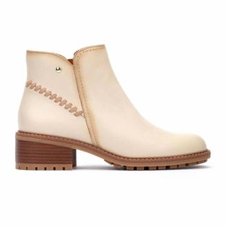 Pikolinos Womens Medina Mid-Heel Ankle Boots In Marfil