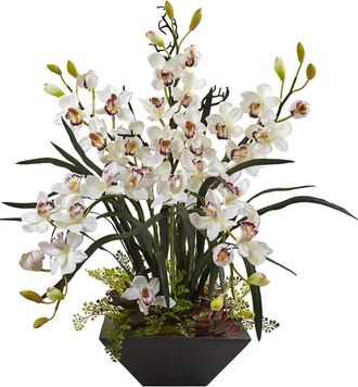 Nearly Natural Cymbidium Orchid Silk Arrangement