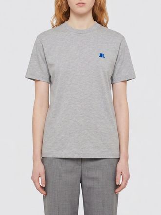 Jil Sander T-shirt in cotone con logo ricamato a contrasto sul davanti