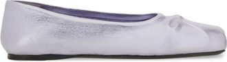 Marni Metallic Little Bow Ovine Leather Flats