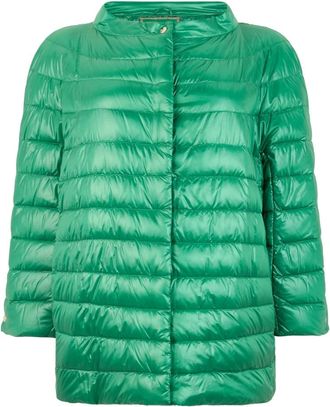 Herno Padded Jacket with Wide Collar - female - Herno - Winter Jackets - Green - 3XL - Jackets