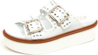 Tod's Witte sleehak sandalen schoen model - Dames - Sandalen - Wit - 36 1/2 EU - Leer - Schoenen