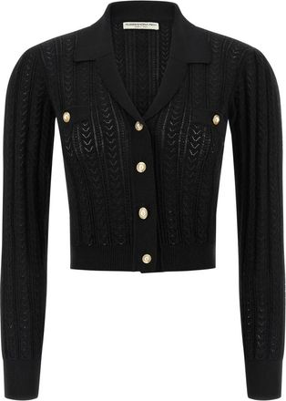 Alessandra Rich Gebreid vest van kasjmiermix - Dames - Cashmere truien - Zwart - XS - Kasjmier - Truien & Vesten