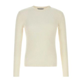 Our Legacy Round-neck Knitwear, male, White, Size: XL Compact Roundneck