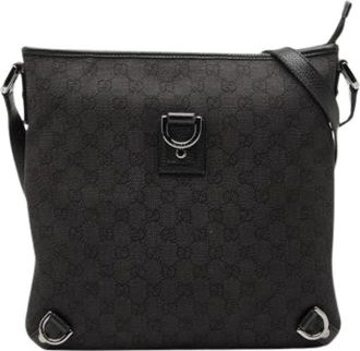 Gucci Pre-owned Cross Body Bags, female, Black, Size: ONE SIZE Pre-owned Canvas Cross Body Bag