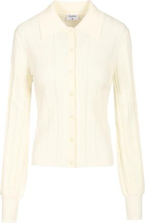 Filippa K Braid Knit Cardigan - Dames - Vesten - Wit - M - Polyester - Truien & Vesten