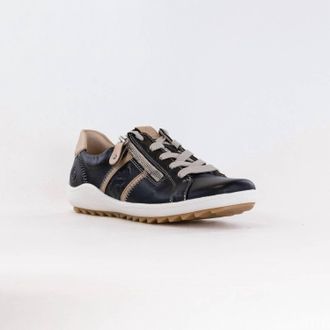 Rieker Womens Liv Sneaker In Black Leather Combi
