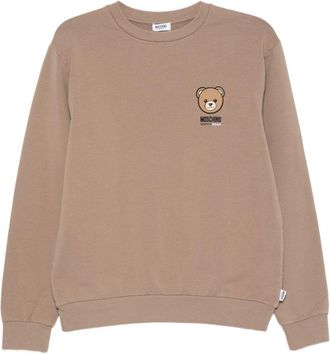 Moschino Beige Jersey Sweater with Teddy Bear Motif