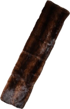 Dolce & Gabbana Black Brown Stripe Fur Shawl Wrap Womens Scarf