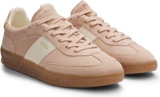 BOSS Suede trainers with smooth-leather trims