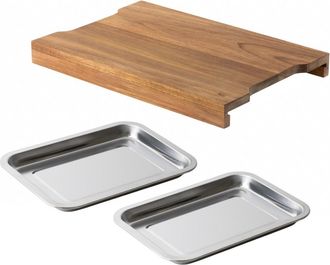 Sabatier Trompette Tabla de cortar rectangular 42 x 28 x 4 cm con 2 cajones acacia aceit
