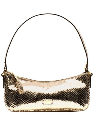Frances Valentine Mia Metallic Snake-Embossed Leather Shoulder Bag