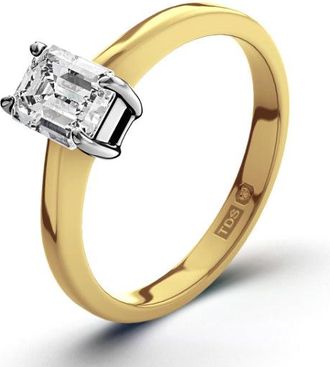 The Diamond Store Certified Emerald Cut 18K Gold Diamond Engagement Ring 0.50CT-F-G/VS