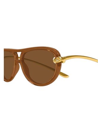 Bottega Veneta Unisex Sunglasses Brown Metal