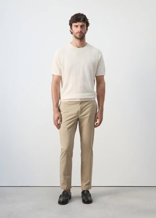 Mango Pantaloni Prato chino cropped tapered beige - Uomo - 42 - MANGO MAN