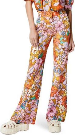 Smythe Floral Pin Tuck Wide Leg Pants in Sixties Floral at Nordstrom Rack, Size 0