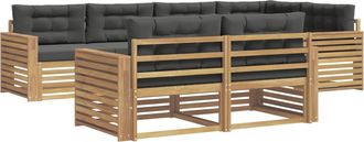 vidaXL Conjunto De Sof&aacute;s De Exterior 7 Uds. Blanco Y Antracita Vidaxl