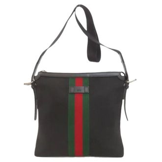 Gucci Pre-owned Cross Body Bags, female, Black, Size: ONE SIZE Pre-owned Nylon Shoulder Bag
