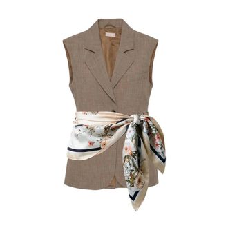 Liu Jo Vests, female, Beige, Size: XS Vest with scarf