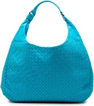 Bottega Veneta 2012-2025 grote Nappa Intrecciato Campana tas - Blauw