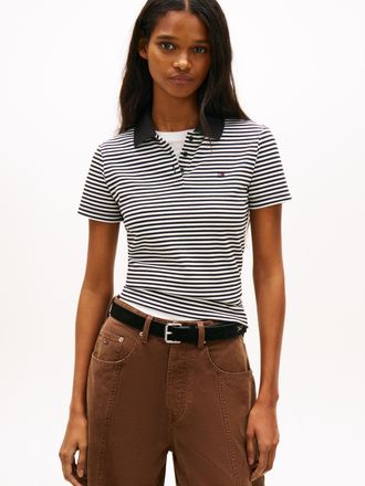 Tommy Jeans TJW SLIM ESSENTIAL POLO SS mit Logostickerei