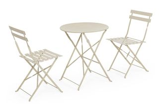 BIZZOTTO Conjunto de mesa plegable y 2 sillas de acero bege
