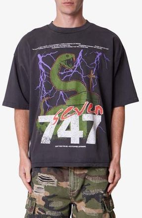 mnml Snake 747 Graphic T-Shirt in Washed Black at Nordstrom Rack, Size X-Large
