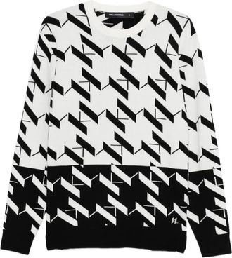 Karl Lagerfeld Rondgebreide kleding - Heren - Ronde hals truien - Zwart - L - Truien & Vesten